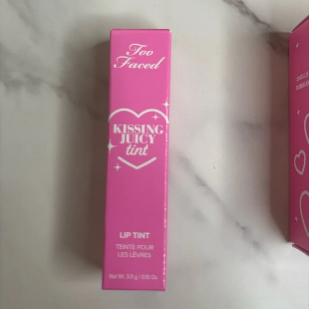 Too Faced BUNDLE Kissing Jelly Gloss Juicy Lip Oil & Juicy Tint in Bubblegum